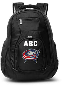 Columbus Blue Jackets Black Personalized Monogram Premium Backpack