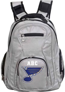 St Louis Blues Grey Personalized Monogram Premium Backpack