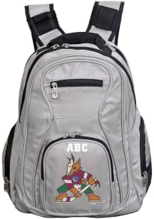 Arizona Coyotes Grey Personalized Monogram Premium Backpack