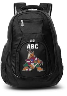 Arizona Coyotes Black Personalized Monogram Premium Backpack