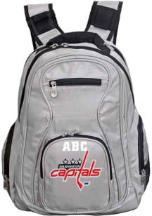 Washington Capitals Grey Personalized Monogram Premium Backpack