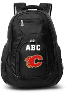 Calgary Flames Black Personalized Monogram Premium Backpack
