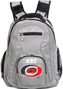 Carolina Hurricanes Grey Personalized Monogram Premium Backpack