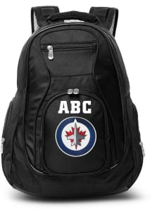 Winnipeg Jets Black Personalized Monogram Premium Backpack