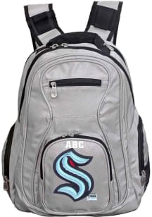 Seattle Kraken Grey Personalized Monogram Premium Backpack