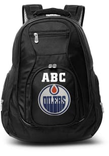 Edmonton Oilers Black Personalized Monogram Premium Backpack