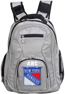 New York Rangers Grey Personalized Monogram Premium Backpack