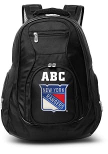 New York Rangers Black Personalized Monogram Premium Backpack