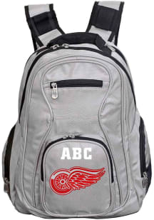 Detroit Red Wings Grey Personalized Monogram Premium Backpack