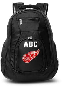 Detroit Red Wings Black Personalized Monogram Premium Backpack