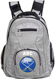 Buffalo Sabres Grey Personalized Monogram Premium Backpack