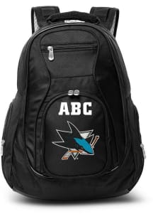San Jose Sharks Black Personalized Monogram Premium Backpack