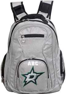 Dallas Stars Grey Personalized Monogram Premium Backpack