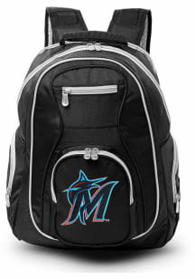 Mojo Miami Marlins Black 19 Laptop Grey Trim Backpack
