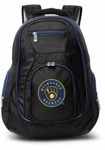 Mojo Milwaukee Brewers Black 19 Laptop Blue Trim Backpack