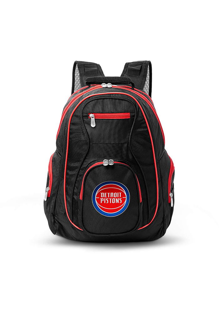 Detroit Pistons Black 19 Laptop Red Trim Backpack