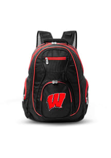 Mojo Wisconsin Badgers Black 19 Laptop Red Trim Backpack