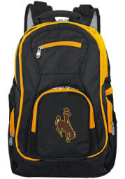 Wyoming Cowboys Black 19 Laptop Yellow Trim Backpack