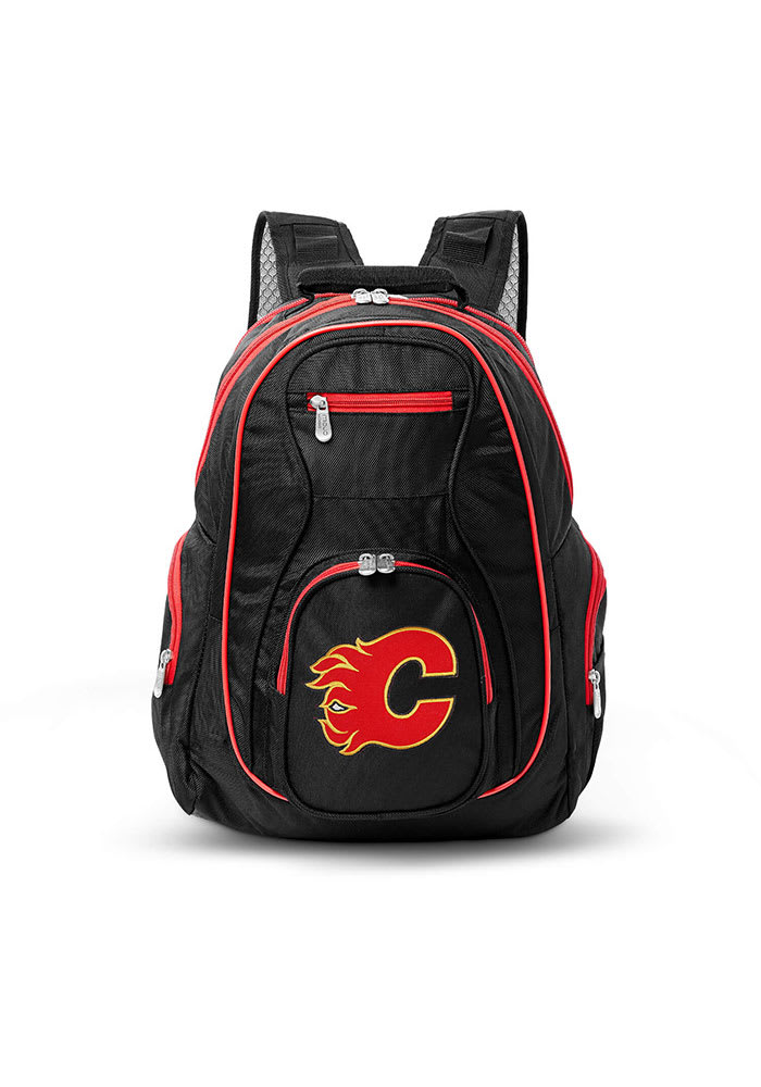 Calgary Flames Black 19 Laptop Red Trim Backpack