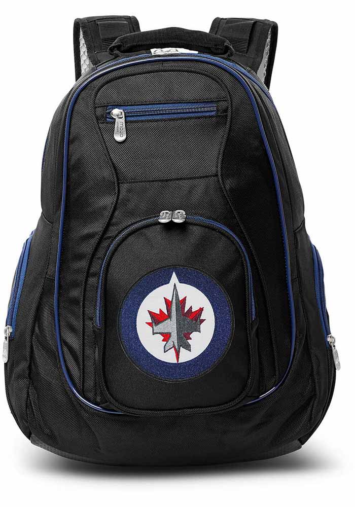 Winnipeg Jets Black 19 Laptop Blue Trim Backpack