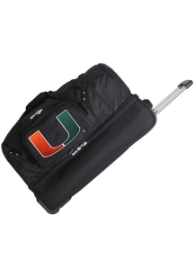 Miami Hurricanes Black 27 Rolling Duffel Luggage