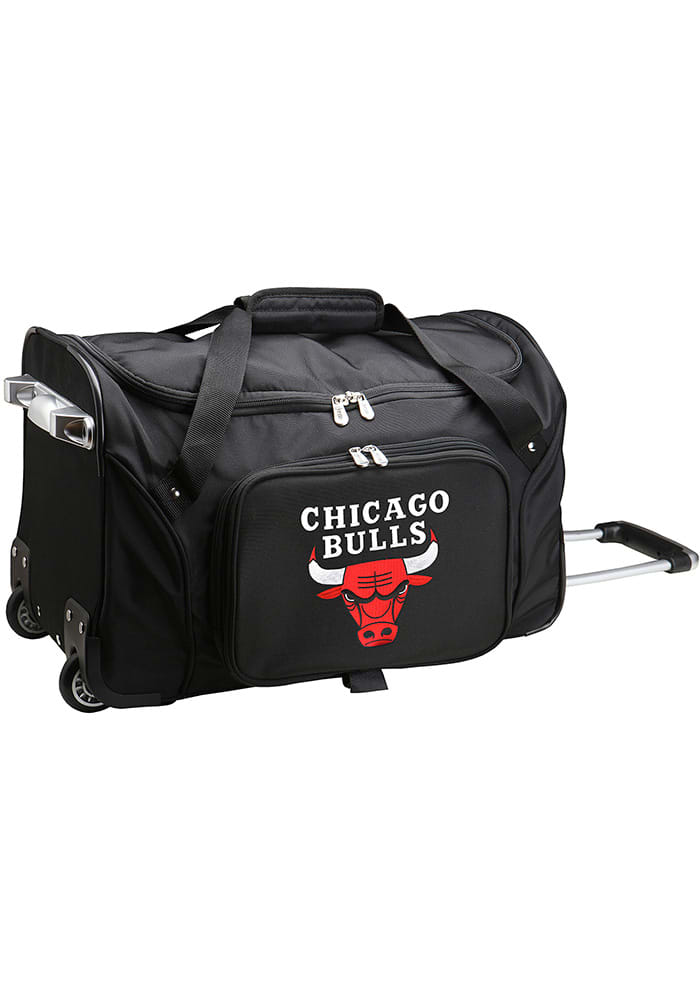 Chicago Bulls Black 22 Rolling Duffel Luggage