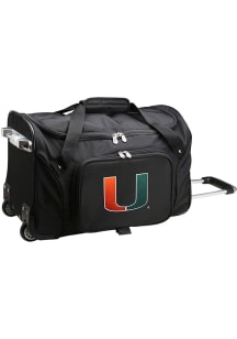 Miami Hurricanes Black 22 Rolling Duffel Luggage