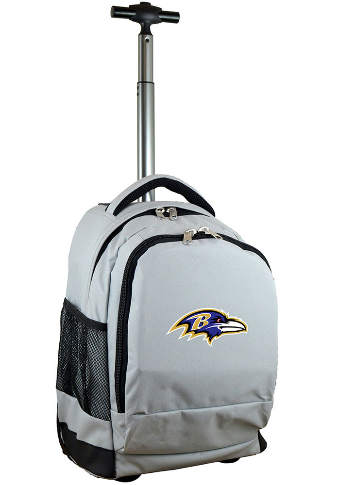 Baltimore Ravens Grey Wheeled Premium Backpack