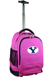 BYU Cougars Pink Wheeled Premium Backpack