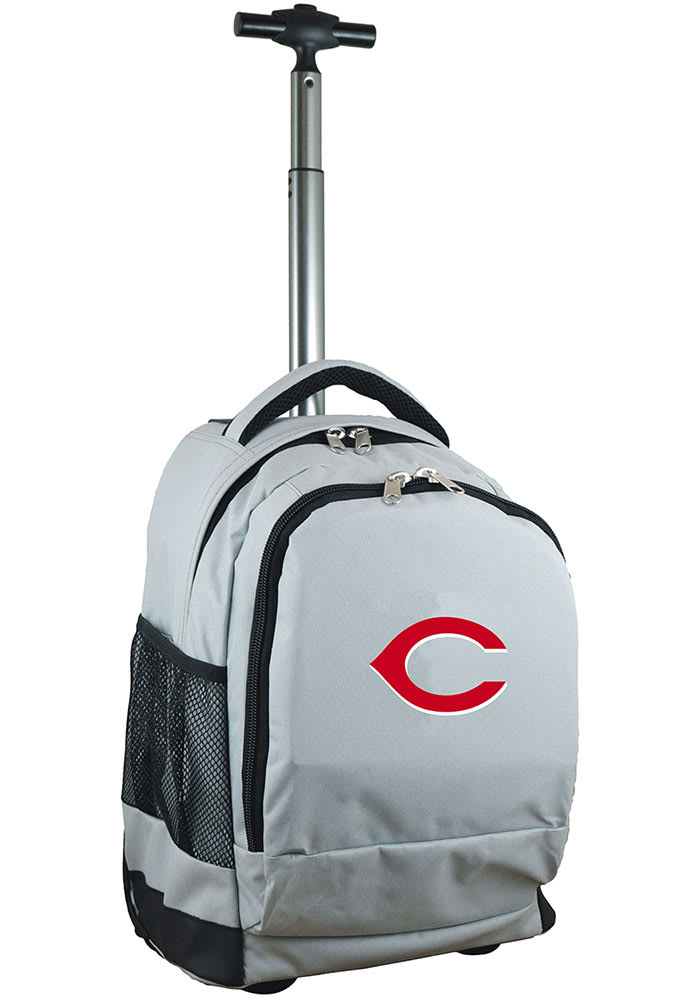 Cincinnati Reds Grey Wheeled Premium Backpack