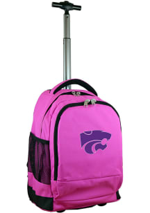 K-State Wildcats Pink Wheeled Premium Backpack
