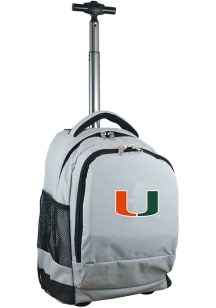 Mojo Miami Hurricanes Grey Wheeled Premium Backpack
