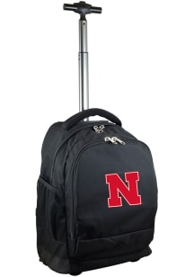Mojo Nebraska Cornhuskers Black Wheeled Premium Backpack