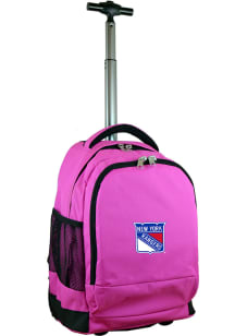 Mojo New York Rangers Pink Wheeled Premium Backpack