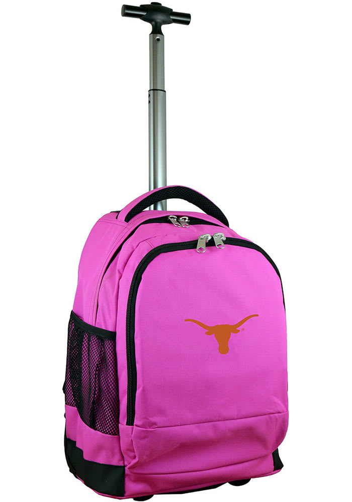 Texas Longhorns Pink Wheeled Premium Backpack