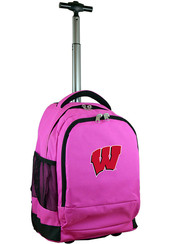 Wisconsin Badgers Pink Wheeled Premium Backpack
