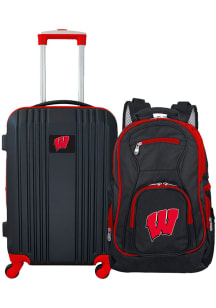 2-Piece Set Wisconsin Badgers Luggage - Black