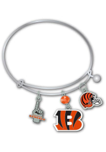Mojo Cincinnati Bengals 3 Charm Womens Bracelet