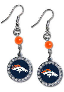 Denver Broncos Rhinestone Dangle Womens Earrings
