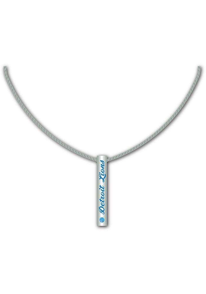 Detroit Lions Silver Necklace w/Crystal Football