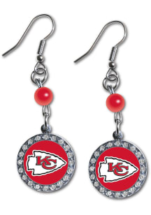 Kansas City Chiefs Rhinestone Dangle Womens Earrings