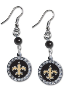 New Orleans Saints Rhinestone Dangle Womens Earrings