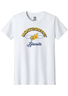 Summit Sportswear Montgomery Biscuits Youth White Vintage Arch Script Short Sleeve T-Shirt
