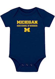Michigan Wolverines Baby Navy Blue Ross Business School Short Sleeve One Piece