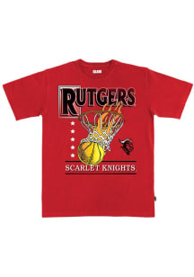 Rutgers Scarlet Knights Basketball Hoops Heavyweight Short Sleeve T Shirt - Red