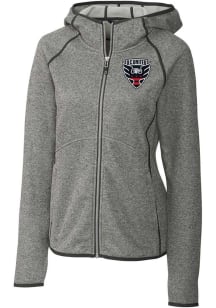 Cutter and Buck DC United Womens Grey Mainsail Long Sleeve Full Zip Jacket