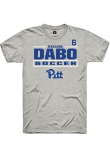 Mariama Dabo Rally Mens Ash Pitt Panthers NIL Stacked Box Player T Shirt