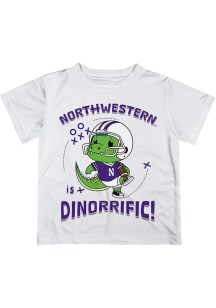 Infant Northwestern Wildcats White Vive La Fete Dino-Riffic Short Sleeve T-Shirt