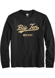 Mens Big Ten Black Rally Script Design Tee