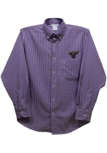 Vive La Fete Minnesota State Mavericks Youth Purple Gingham Long Sleeve Polo